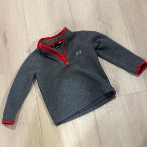 Under Armour Charcoal and Crimson Quarter-Zip Fleece 2T